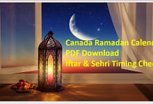 In Canada Ramadan Calendar 2023 PDF Download Iftar & Sehri Timing Check