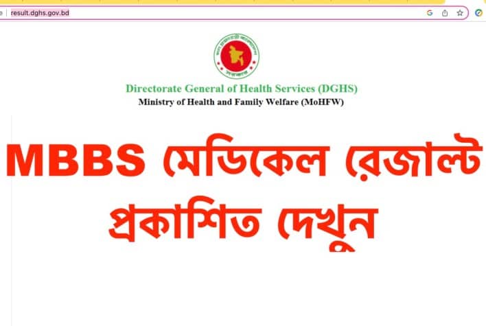 http: result.dghs.gov.bd MBBS 1st Year Result 2023 PDF মেডিকেল ভর্তি রেজাল্ট ২০২৩