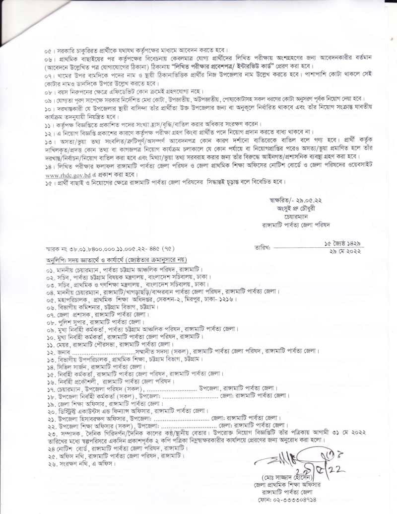 Primary School Teacher Jobs Circular Result 2022